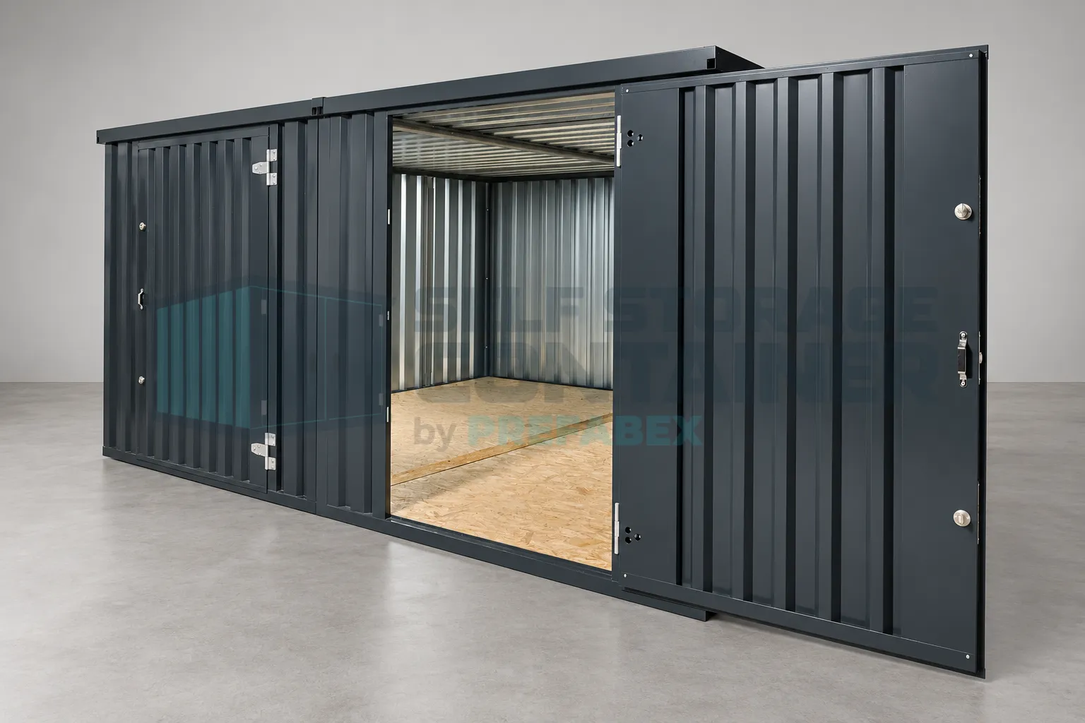 3 × 4 m Side-Linked Flat-Pack Storage Container 3D (1)